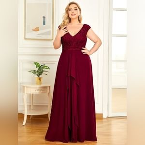 Ever Pretty Floral Lace & Chiffon Dress